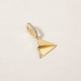 Mini Golden Phoenix Charm with Pave Bale
