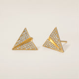 Paper Plane Pave Earrings