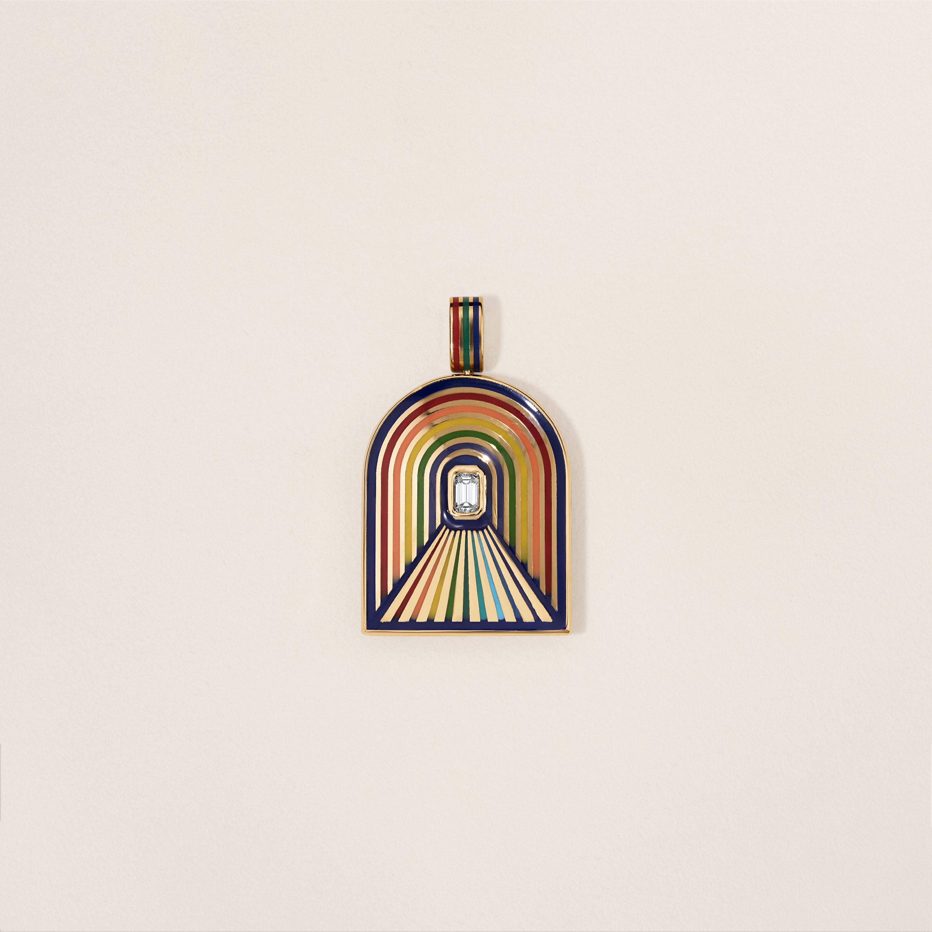 Rebel Jewelry 18k gold rainbow tunnel charm